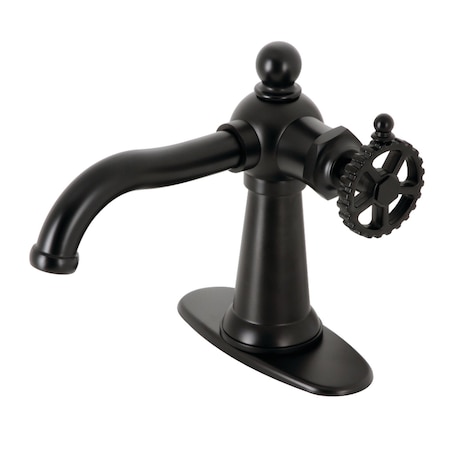 Kingston Brass Single-Handle Bathroom Faucet with Push Pop-Up, Matte Black KSD3540CG